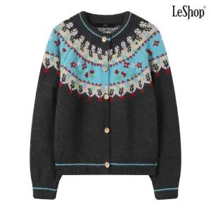 나그랑 플라워 자수 패턴 니트 가디건 (DP4CK017A)