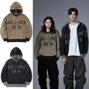 인터크루 빈티지 레터링 오버핏 후드 가디건 후드 집업 Z4WC02A