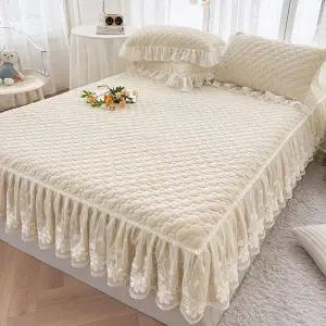 레이스침대커버 퀸사이즈 호텔식 프릴 매트리스 베개 침대커버퀸