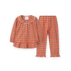 [롯데백화점]오르시떼 여아동 G128 윈터레드 긴소매 파자마 세트 OR25WGGAG128