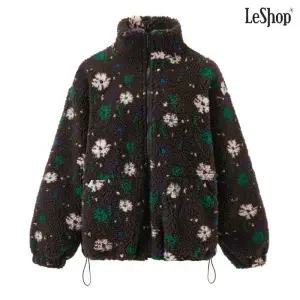 플라워 양털 시어링 플리스 집업 퍼 자켓 (DP4JK017A)