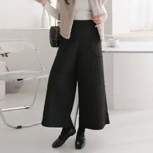 [하프클럽/보리맘]3size 누빔 패딩 와이드 팬츠 밴딩 방한 퀼팅 겨울 누비 슬랙스