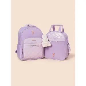 [BEANPOLE KIDS] 리본 퀼팅 여아 책가방 2SET  라이트 퍼플 (BI61D4G07V)