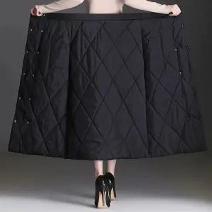 패딩 랩 치마 고무줄 퀼팅 롱스커트 리조트 퀄팅 따뜻한