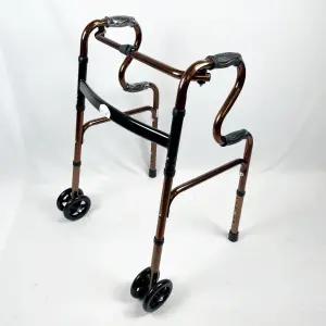 실내 2단 환자보행기 브라운 성인걸음마보조기 병원용 전방워커 어른용 걷기보조기 무릎수술