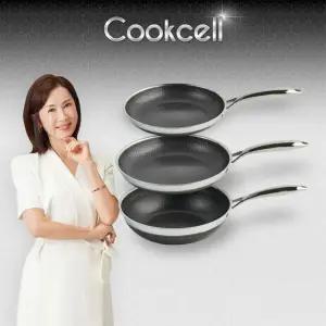 전인화의 쿡셀 세라믹 더블 블랙큐브 프라이팬 3종 세트(프라이팬22cm+프라이팬28cm+궁중웍(팬)28cm)