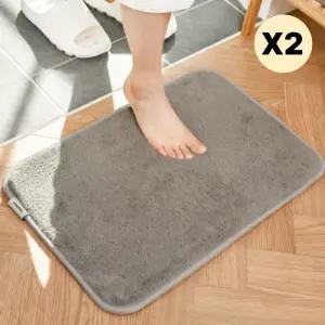 창신리빙 프랑코 욕실 발매트 물기흡수 그레이 2P