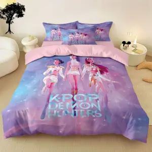 케데헌 침대 커버 어린이 세트 침구 이불 방 어린이 데몬헌터스 루미 미라 조이