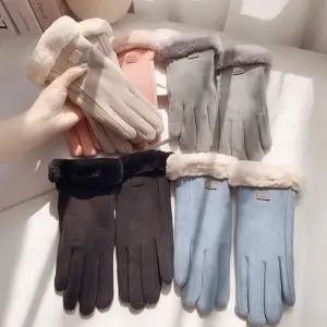 손작은 여자장갑 스웨이드 스마트폰 털 혼주용장갑