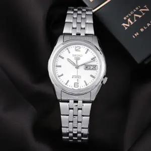 세이코5 SNK385K1 오토매틱 데이데이트 아날로그 클래식 남자 메탈 시계 c