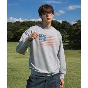 후아유 WHO.AU 기모ver. 미국 국기 스웨트셔츠 WHMWF4T91U 401458