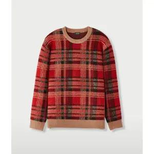[하프클럽/에스티코]멀티컬러 빅체크 니트 (레드) SKTUD52NCR