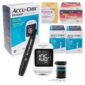 Accu-Chek 아큐첵 인스턴트 혈당측정기+시험지 100p+호환침 100p+알콜솜 100p - 인스턴트SET x 1세트