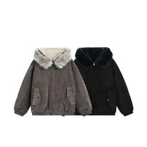 미비다 남성 패딩 점퍼 잠바 가을 양면 토끼털 복고풍 털 칼라 후드 힛템