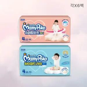 마미포코 기저귀 하이퍼드라이 팬티 6팩 슈퍼컴포트팬티 6팩
