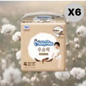 마미포코 기저귀 형 아기 무표백 4단계 공용 25매 6팩