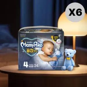 마미포코 밤 기저귀 아기 꿀잠팬티 대형 공용 24P 6팩