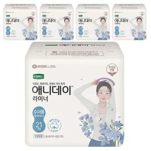 디펜드 애니데이 냄새걱정없는 흡수력 요실금 팬티라이너 슈퍼롱 21개입 5개