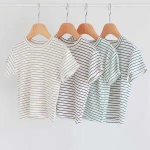 [하프클럽/셀러허브_여성트랜드패션]캐쥬얼 키즈룩 스트라이프 반팔 티셔