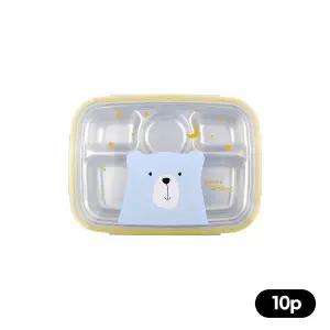 [키친유]아기 유아동 드림베어 스텐 식판 도시락 깊은형 10개 유치원 어린이집 배식판 단체 급식 학교