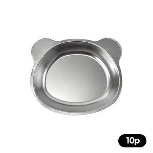 [키친유]아기 이유식 곰돌이 입체 스텐 간식접시 10개 유치원 어린이집 단체급식 배식 시리얼 용기 그릇