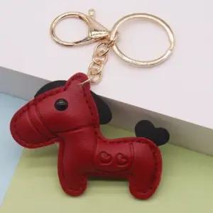 여성 차량용 스마트키 말키링 PU가죽 선물용 열쇠고리 가방참