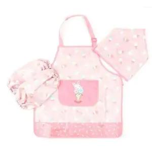 [하프클럽/셀러허브_여성트랜드패션]어린이 앞치마 미술 방수 두건 세트