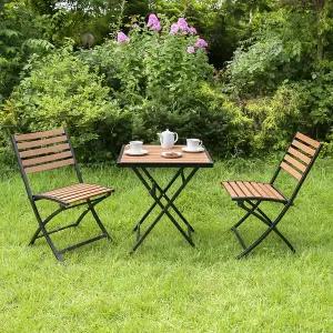 [공간미가구]야드니 접이식 테이블 2인 세트 야외 실내 정원 폴딩 테라스 카페 커피숍 간이 수지목 행사