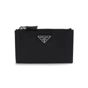 [명품] 25FW 사피아노 삼각로고 지퍼 카드지갑 블랙 2MC086 QHH F0002