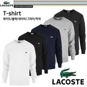 라코스테 남녀공용 베이직 라운드넥 남자 맨투맨 라운드넥 커플티 빅사이즈 긴팔티 티셔츠