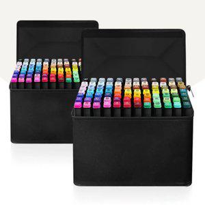 유성 트윈 60색 80색 마카펜 세트 디자인 미술 드로잉펜 미술 수업 용품 애니메이션 그