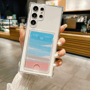 최신 갤럭시 S22 S23 S24 카드 케이스 투명 에어쿠션 / 핸드폰 보호 플러스 울트라