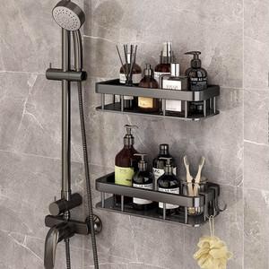 무타공 블랙엣지 일자 욕실선반 욕실정리대