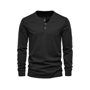 남성용 3버튼포켓 링크플리 면스판 캐주얼 핸리넥 긴팔 셔츠