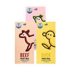 꼬뜨 포켓밀 영양만점 습식캔 혼합 3종(소 / 오리 / 닭고기) 강아지 수분가득 간식