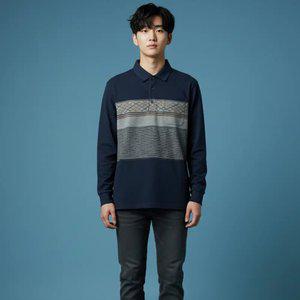 조이마담 MT50027 체크 배색 포켓 카라 속기모 티셔츠 중년남성의류 아빠옷