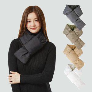 [1개+1개] 방한 패딩 목도리 양면 극세사 숏 머플러 3color