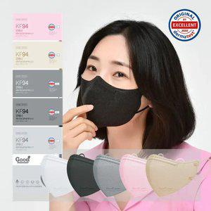 [100매] 굿매너 KF94 새부리형 마스크 중형 대형 컬러 패션 연예인마스크 (5매입)