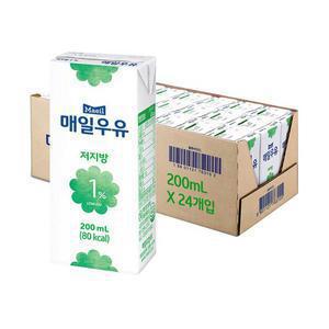 매일우유 멸균 저지방 1% 200ml, 24개