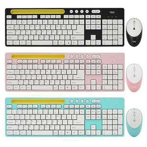 TGIC TGC-FLEX1 무선 블루투스 키보드 세트 저소음 무소음 마우스 키스킨 포함 거치대