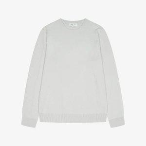 [지이크] 사선 조직 라운드넥 니트 탑 라이트그레이 (PJUCH8037)