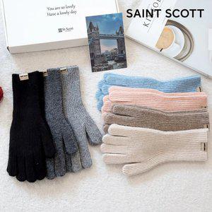 [장갑선물]크로커다일 세인트스코트 남 여 스마트폰 터치 핑거홀 니트 모 가죽 방한 장