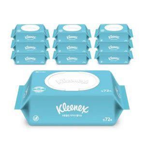 크리넥스 코튼클린 저자극 물티슈, 72매, 10입, 1개