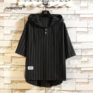 남자 5부 루즈핏티셔츠 빅사이즈 후드 얇은 여름 집업