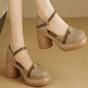 통굽 샌들 7cm 여성 여름 빅사이즈 발편한통굽샌들