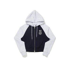 여성 크롭 래글런 후드 집업 네이비 (MHIBH8652)