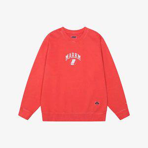 마크엠 루즈핏 피그먼트 맨투맨 레드 (MEIBA8793)