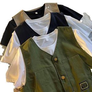 클래식 여름 낚시 아메카지 민소매 포켓 여행 얇은 빈티지 등산 남성 캐주얼 조끼