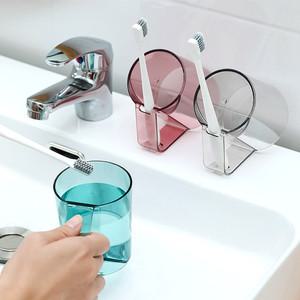 거꾸로 칫솔꽂이 일체형 클리어 양치컵 2p세트