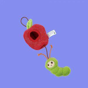 우기펫 기그위 강아지장난감 주름종이 사과애벌레 고양이장난감